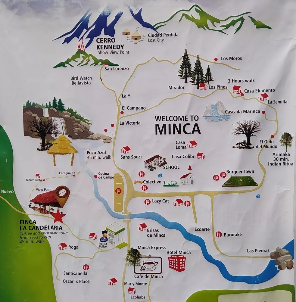Mapa de Minca - Santa Marta